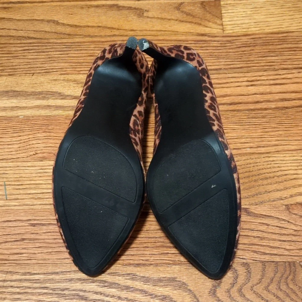 LC Lauren Conrad Animal Print Suede Heels 7 Medium - Picture 4 of 4